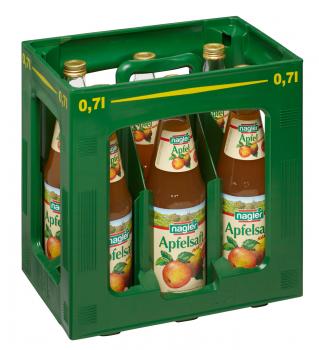 Nagler Apfelsaft naturtrüb 100%  - Kiste 6x 0,7 Ltr.
